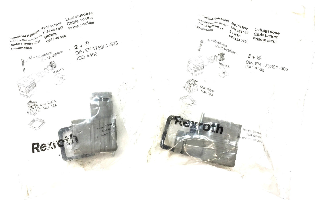 Rexroth Grey Solenoid Plug 175301-803 [Lot of 2] NOS