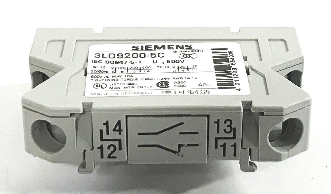 Siemens 600V Auxiliary Switch 3LD9200-5C [Lot of 2] NOS