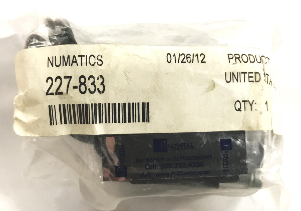 Numatics Solenoid Coil 227-833 (228-536B) NOS