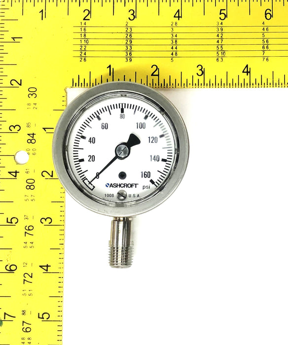 Ashcroft 63mm 316Tube/SKT Industrial Duralife Gauge 63-1008-S-02L-160# NOS