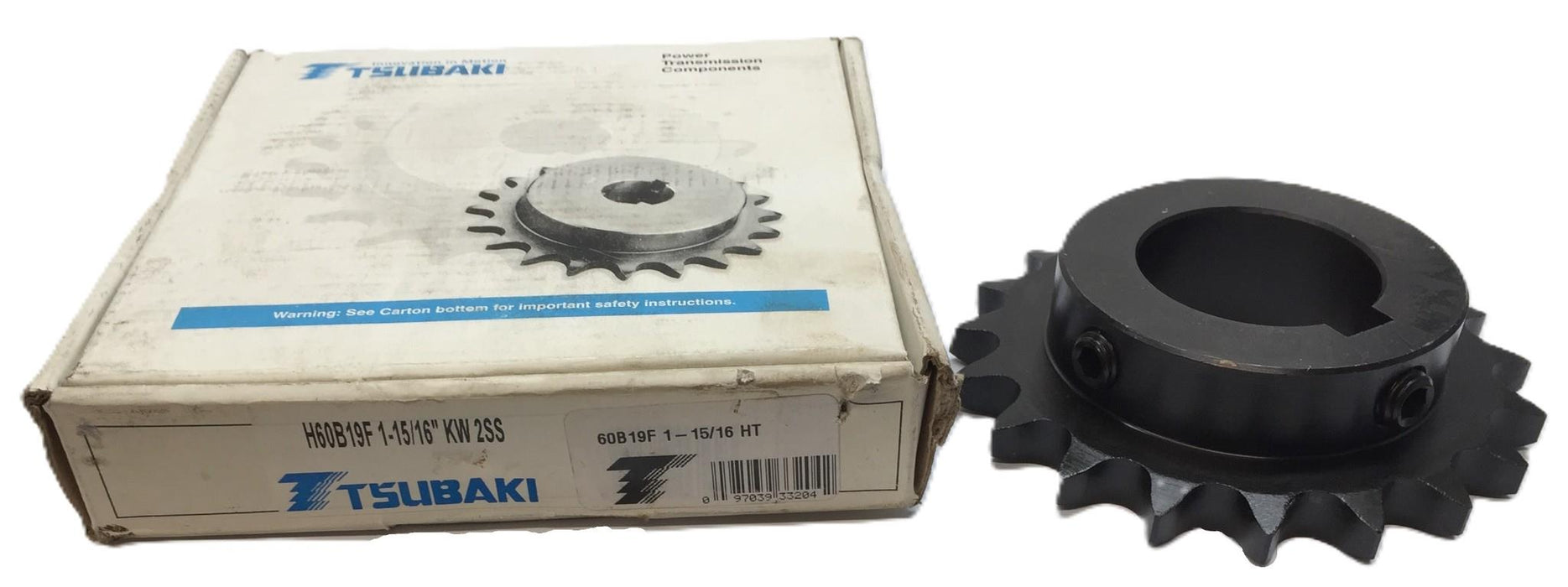 Tsubaki Roller Sprocket H60B19F 1-15/16 KW 2SS NOS