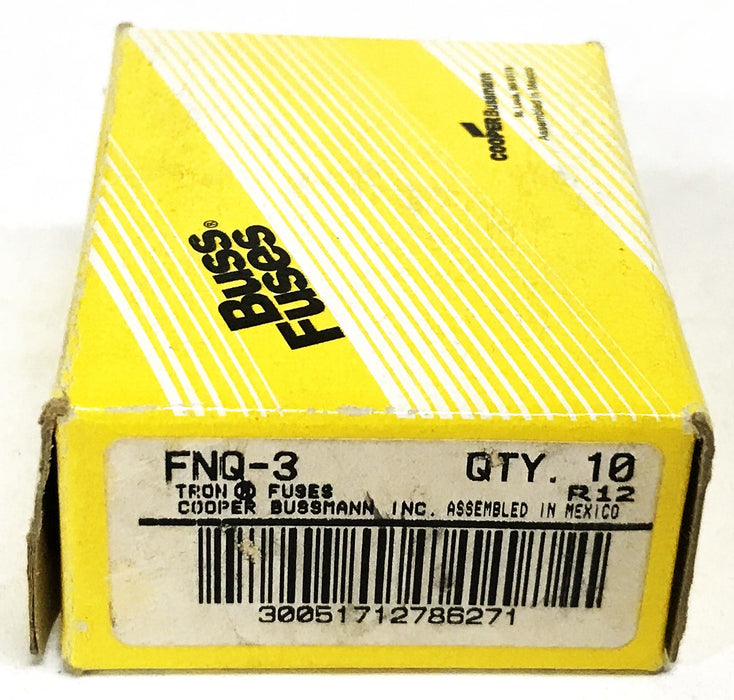Cooper Bussmann 10A 500V Tron Fuses FNQ-3 [Lot of 10] NOS