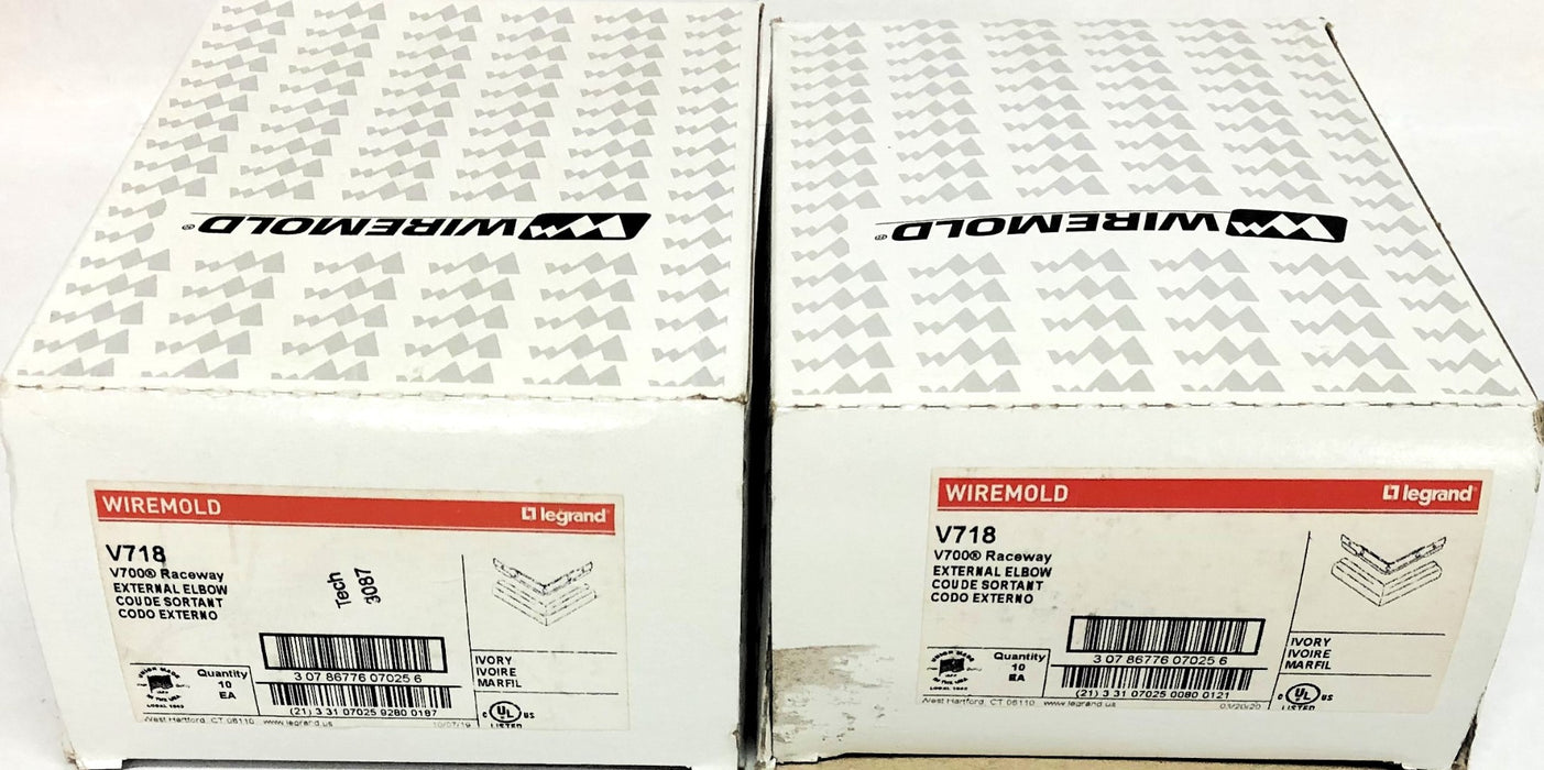 Legrand Wiremold V700 Raceway External Elbow V718 [Lot of 20] NOS