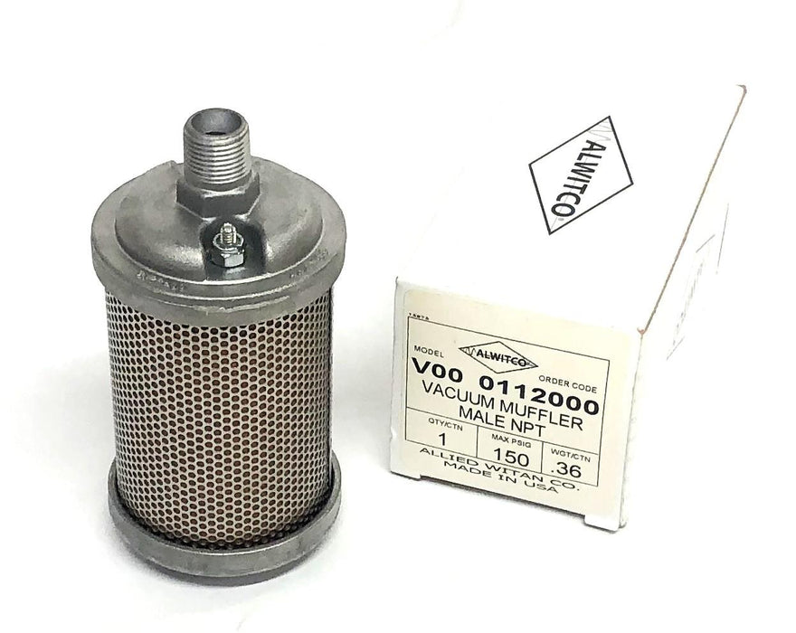 Alwitco 150PSIG Male NPT Vacuum Muffler V00-0112000 NOS