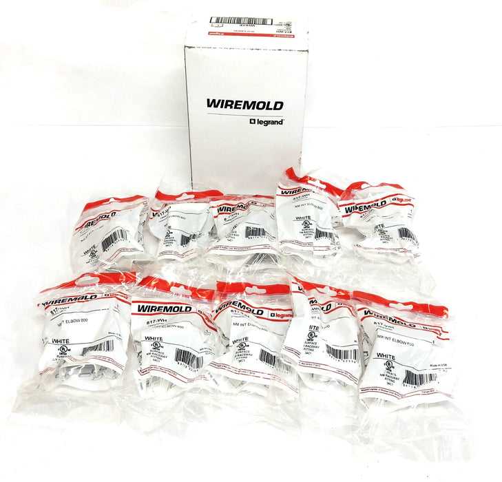 Wiremold White 90-degree Flat Elbow 817-WH [Lot of 10] NOS