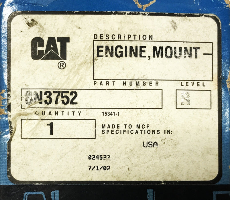 Caterpillar Forklift Rubber Engine Mount 8N3752 NOS