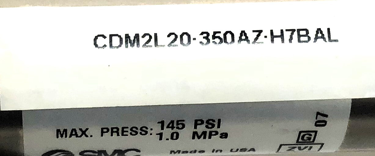 SMC 145 PSI Max Press Pneumatic Cylinder CDM2L20-350AZ-H7BAL NOS