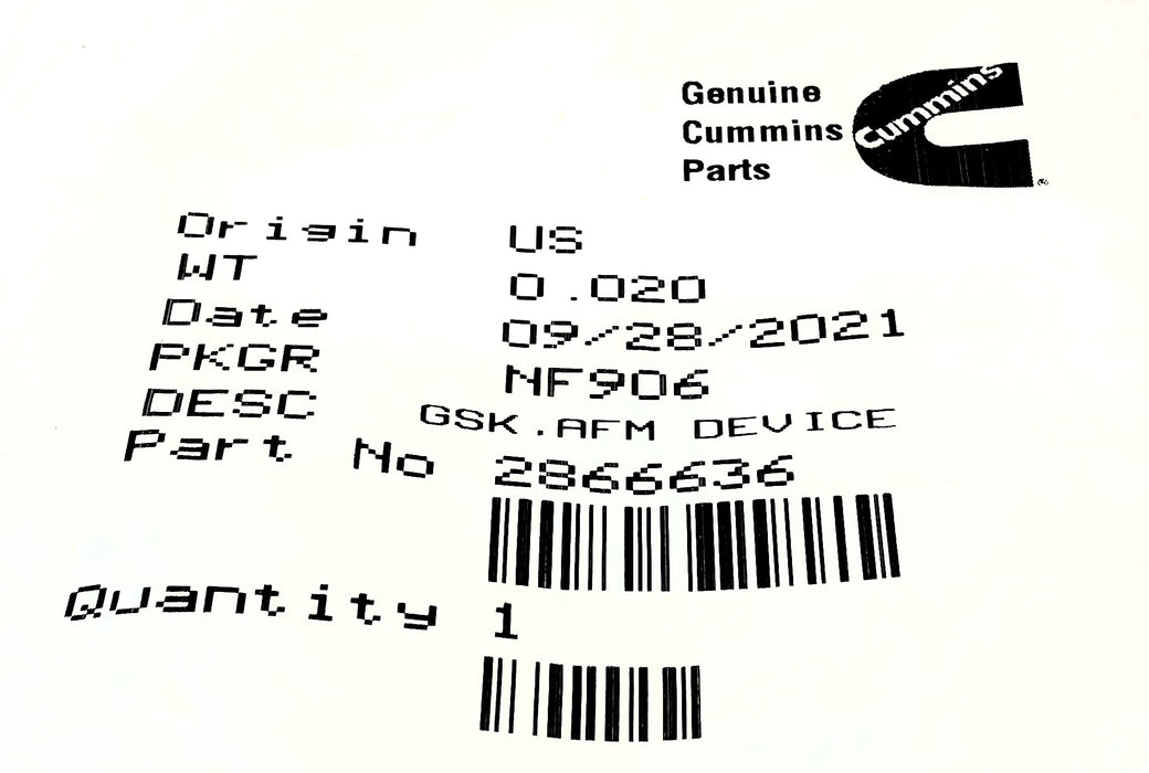 Cummins Exhaust Gasket 2866636 [Lot of 3] NOS