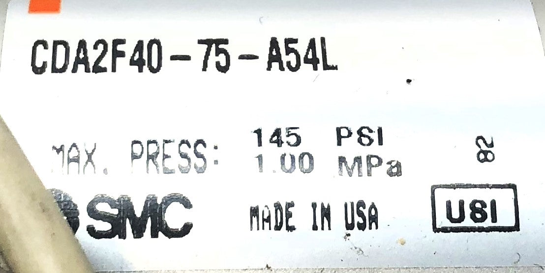 SMC Tie Rod Pneumatic Cylinder CDA2F40-75-A54L NOS