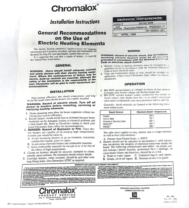 Omega Engineering High Watt Density Cartridge Heater CIR-3065/240V NOS
