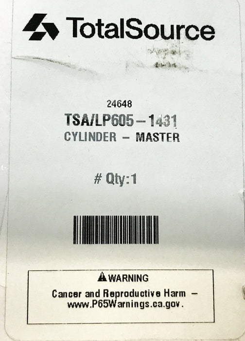 Total Source Forklift Master Cylinder LP605-1431 NOS