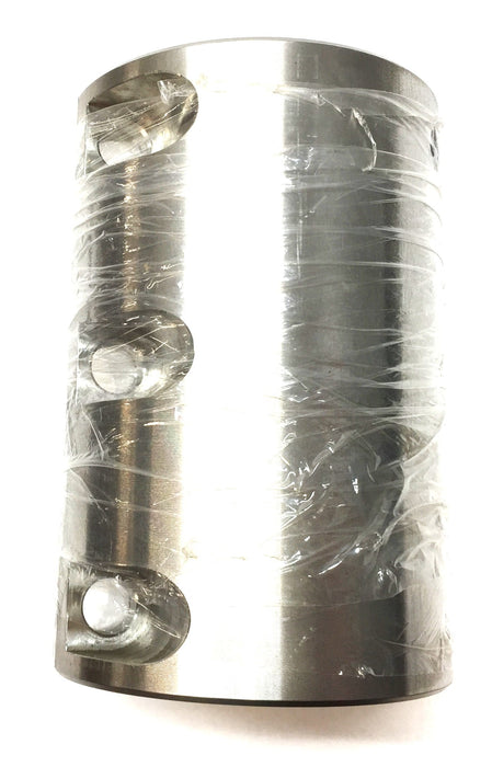 Unbranded 4"x 2.58"x 2.73" Two-Piece Clamp Coupling Stainless Steel w/Keyway NOS