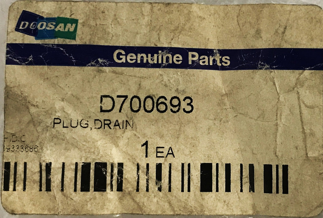 Doosan Daewoo Forklift Drain Plug D700693 NOS