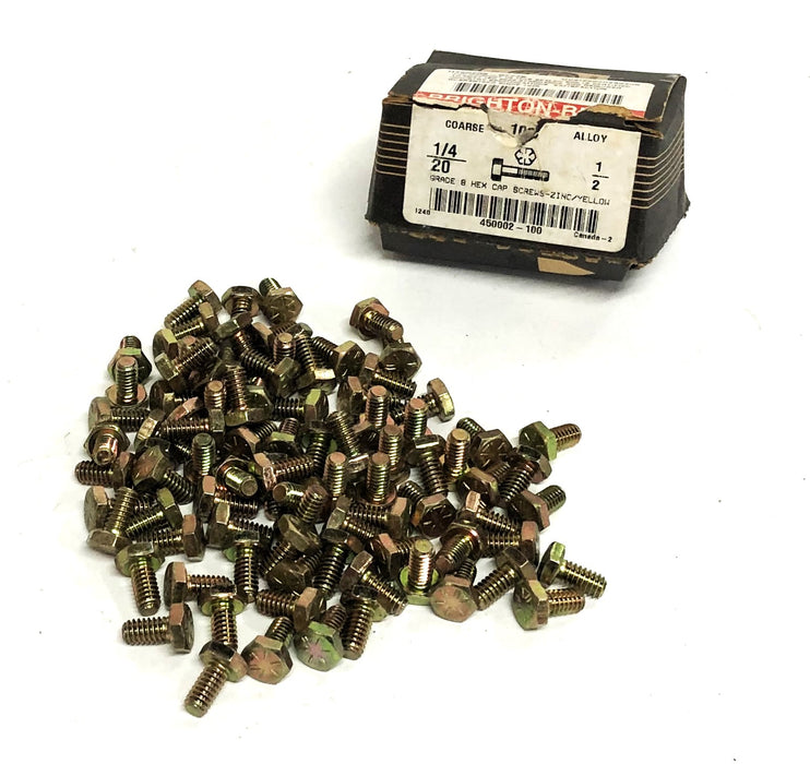 Brighton 1/2 Inch Grade 8 Hex Cap Screw 1/4 - 20 450002-100 [Lot of 90] NOS