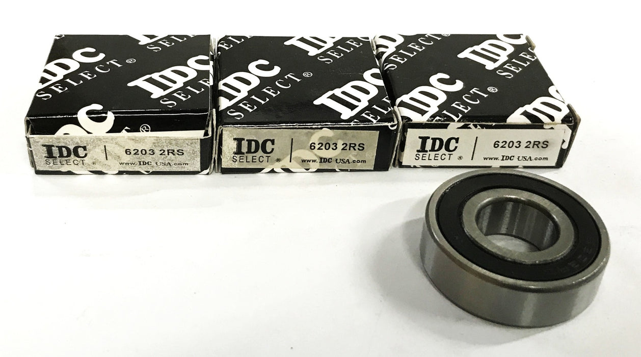 IDC Select Ball Bearing 6203-2RS [Lot of 3] NOS