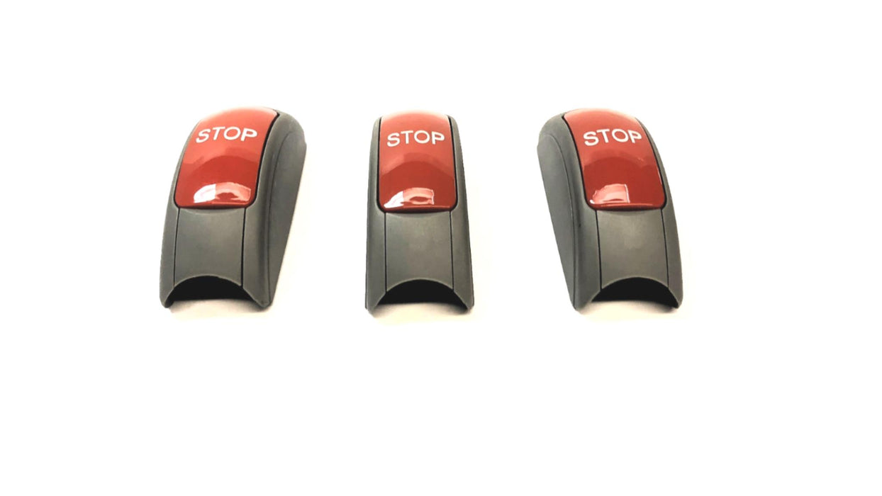 Unbranded Bell Push Stop Button W/ Gray Plastic Ends [Lot of 3] NOS