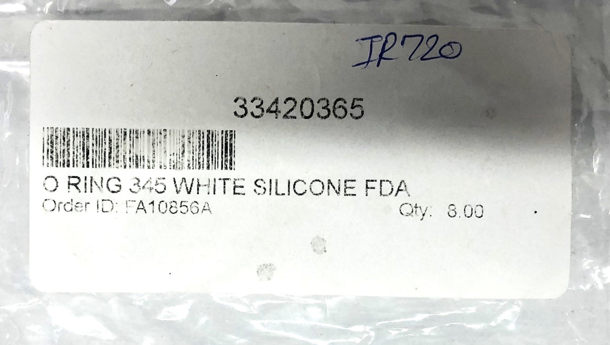 Unbranded Silicone O-Ring 345 [Lot of 8] NOS