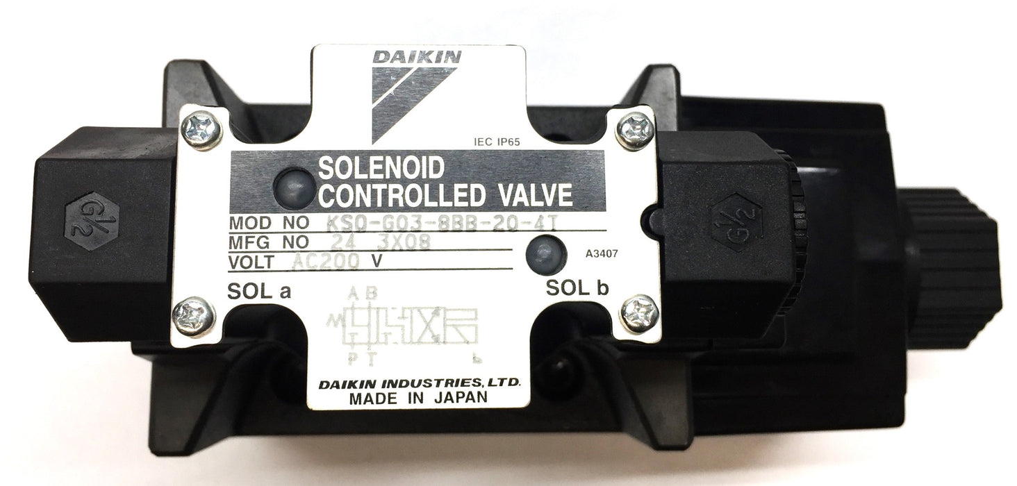 Daikin Solenoid Controlled Valve KSO-G03-8BB-20-4T NOS