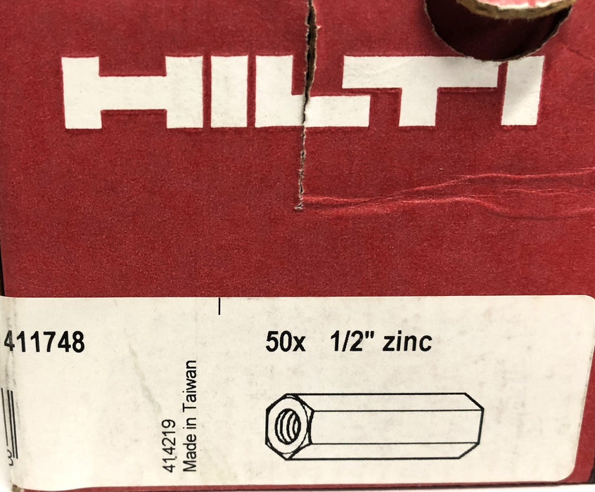 Hilti 1/2 Inch Rod Coupling 411748 [Lot of 45] NOS