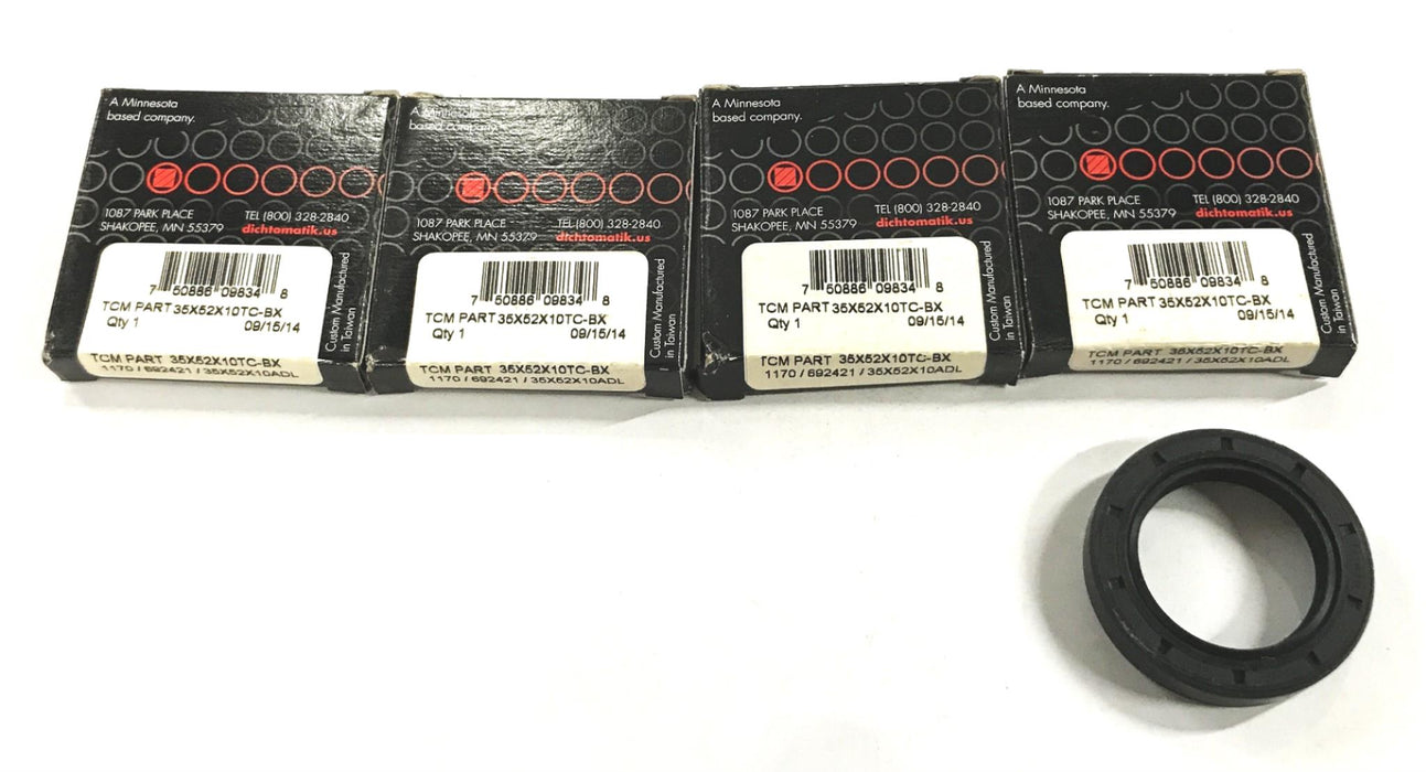 TCM Nitrile Rubber Lip Oil Seal 35X52X10TC-BX [Lot of 4] NOS
