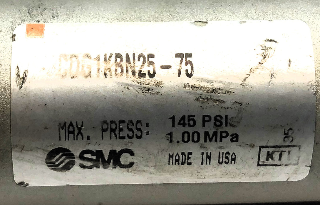SMC Round Body Pneumatic Cylinder CDG1KBN25-75 USED