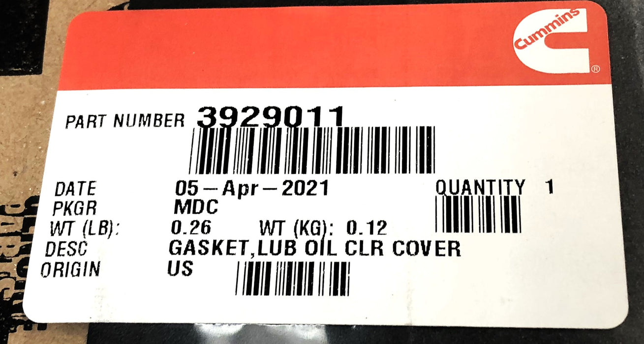 Cummins Oil Cooler Cover Gasket 3929011 [Lot of 2] NOS