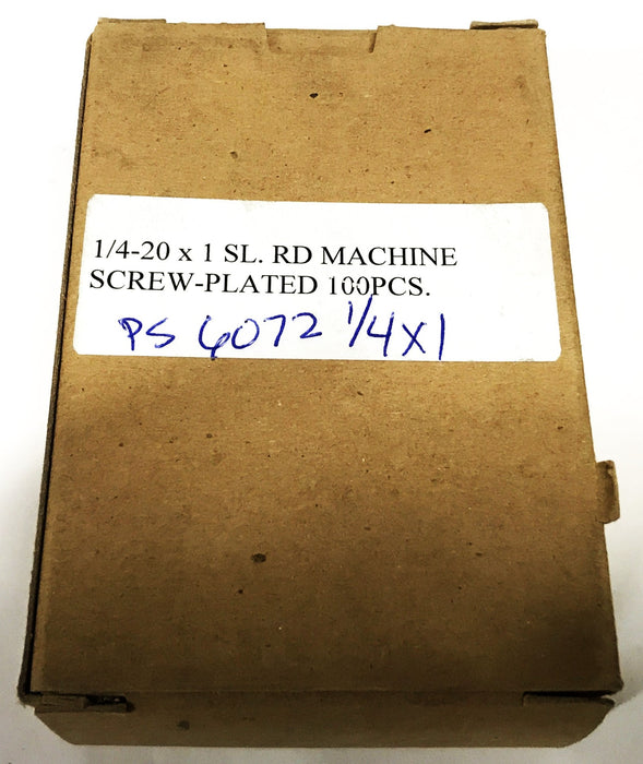 Unbranded 1/4-20 x 1 inch Slotted Round Head Screw PS6072 [Lot of 200] NOS