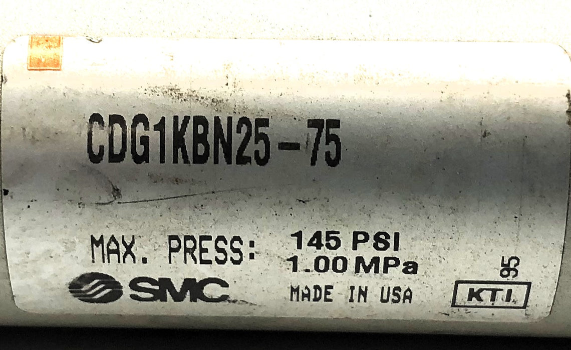 SMC Round Body Pneumatic Cylinder CDG1KBN25-75 NOS