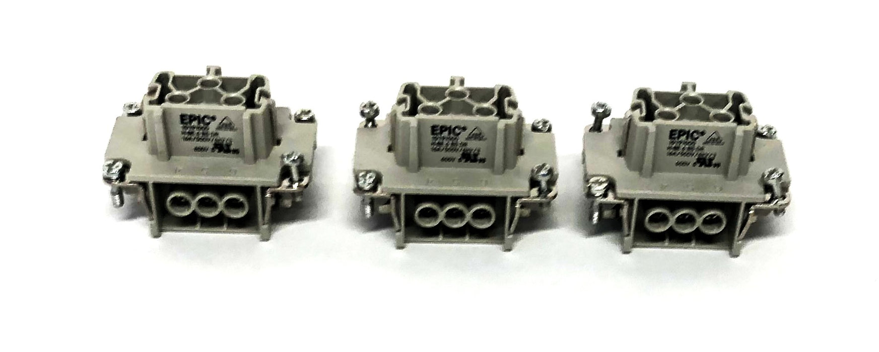 Epic H-BE 6 BS DR 16A/500V/6kV/3 Connector 10191000 [Lot of 3] NOS