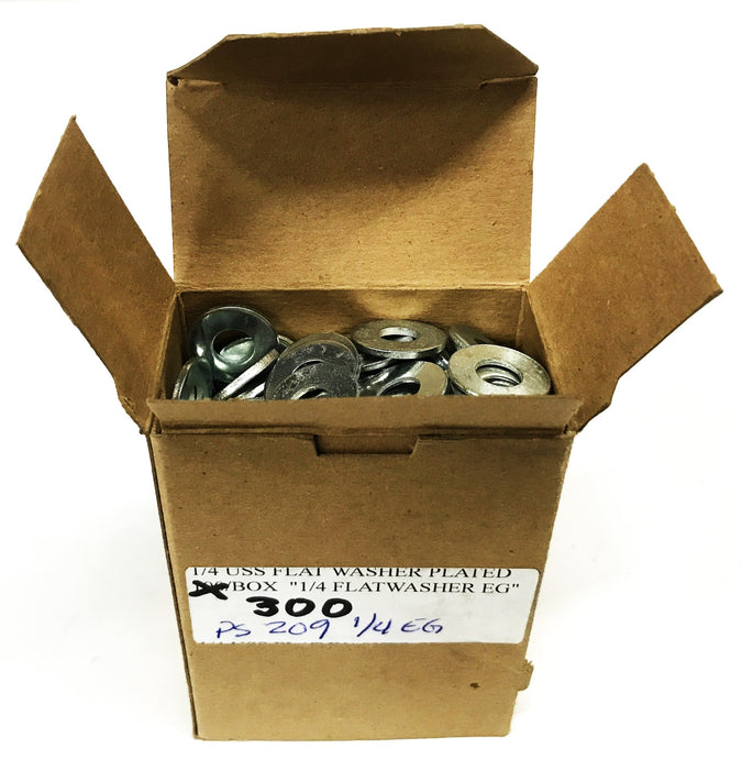 Unbranded 1/4 inch Flat Washers PS209 [Lot of 300] NOS