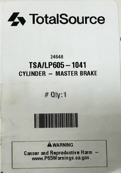 Total Source Forklift Master Brake Cylinder  LP605-1041 NOS