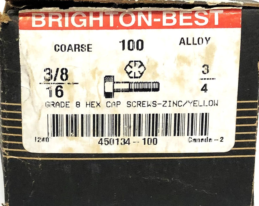 Brighton Grade 8 Hex Cap Screw 3/8-16x3/4 Inch [Lot of 40] NOS