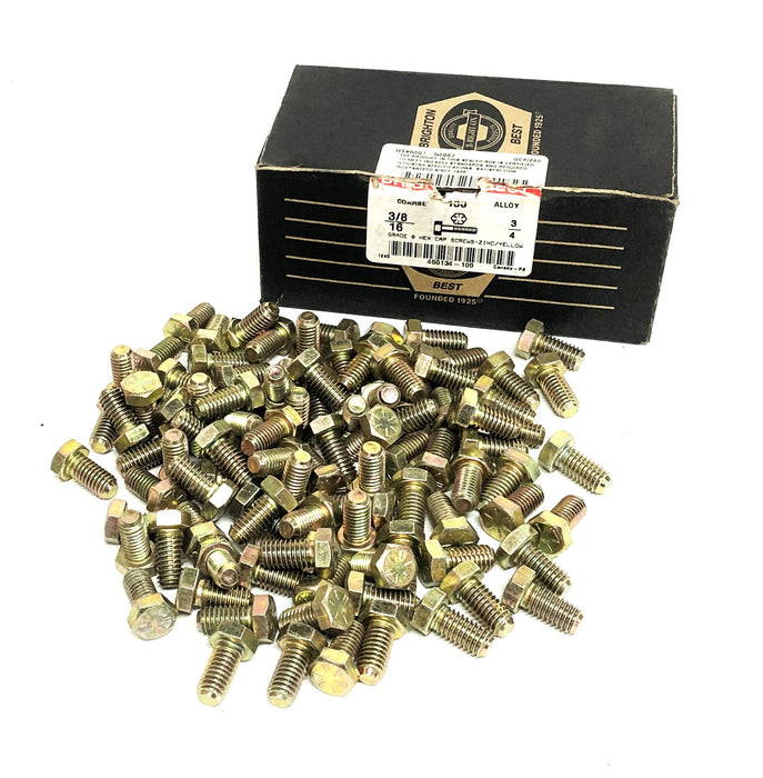 Brighton 3/8-16x3/4 Inch Grade 8 Hex Cap Screw 450134-100 [Lot of 100] NOS