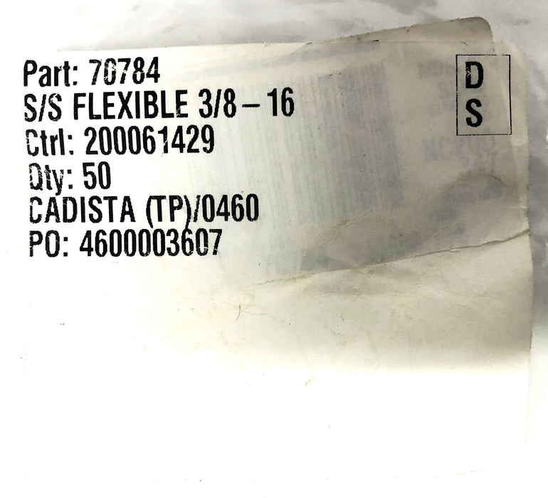Unbranded Stainless Steel Flexible 3/8-16 Hex Nut 70784 [Lot of 45] NOS