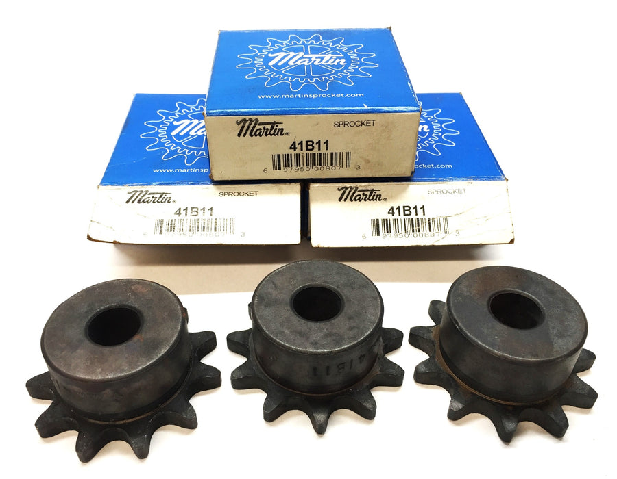 Martin Roller Chain Sprocket 41B11 [Lot of 3] NOS