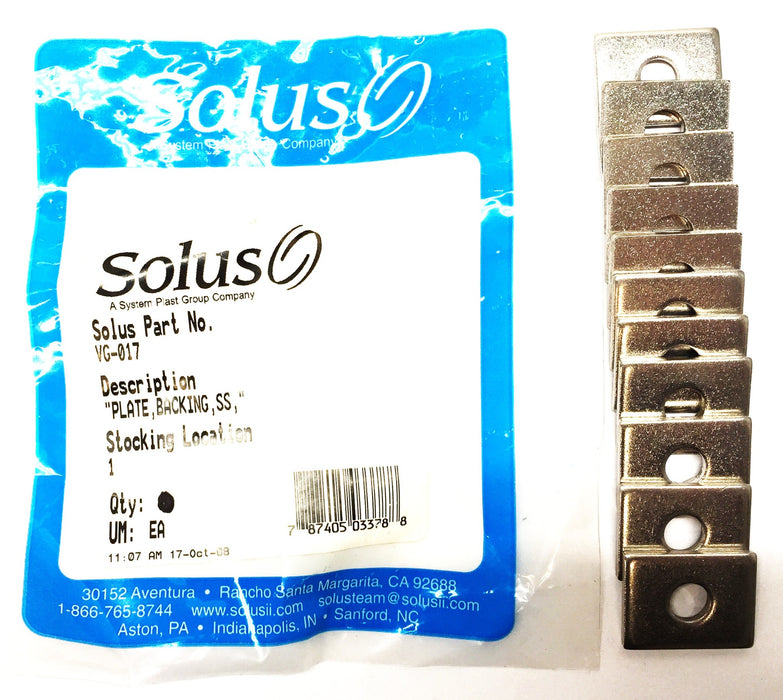 System Plast Solus Stainless Steel Backing Plate VG-017 [Lot of 11] NOS