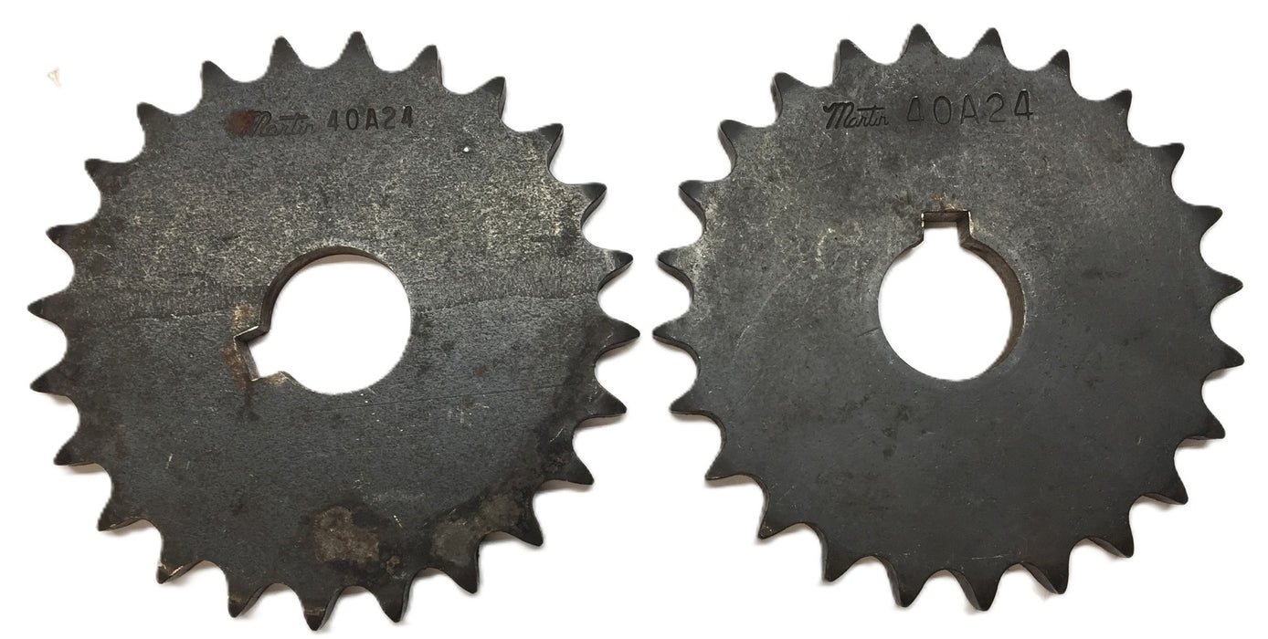 Martin Roller Sprocket 1" Bore with Keyway 40A24 [Lot of 2] NOS