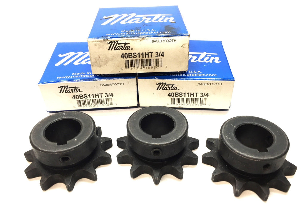 Martin Roller Chain Sprocket 40BS11HT 3/4 [Lot of 3] NOS