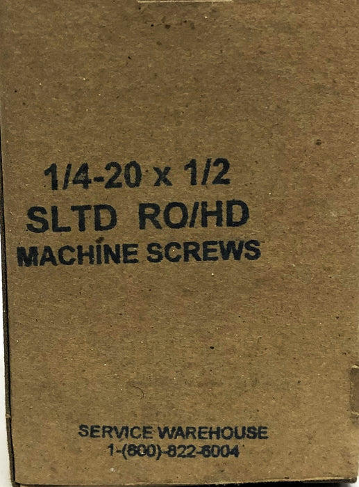 Unbranded SLTD RO/HD Machine Screws 1/4-20x1/2 [Lot of 240] NOS