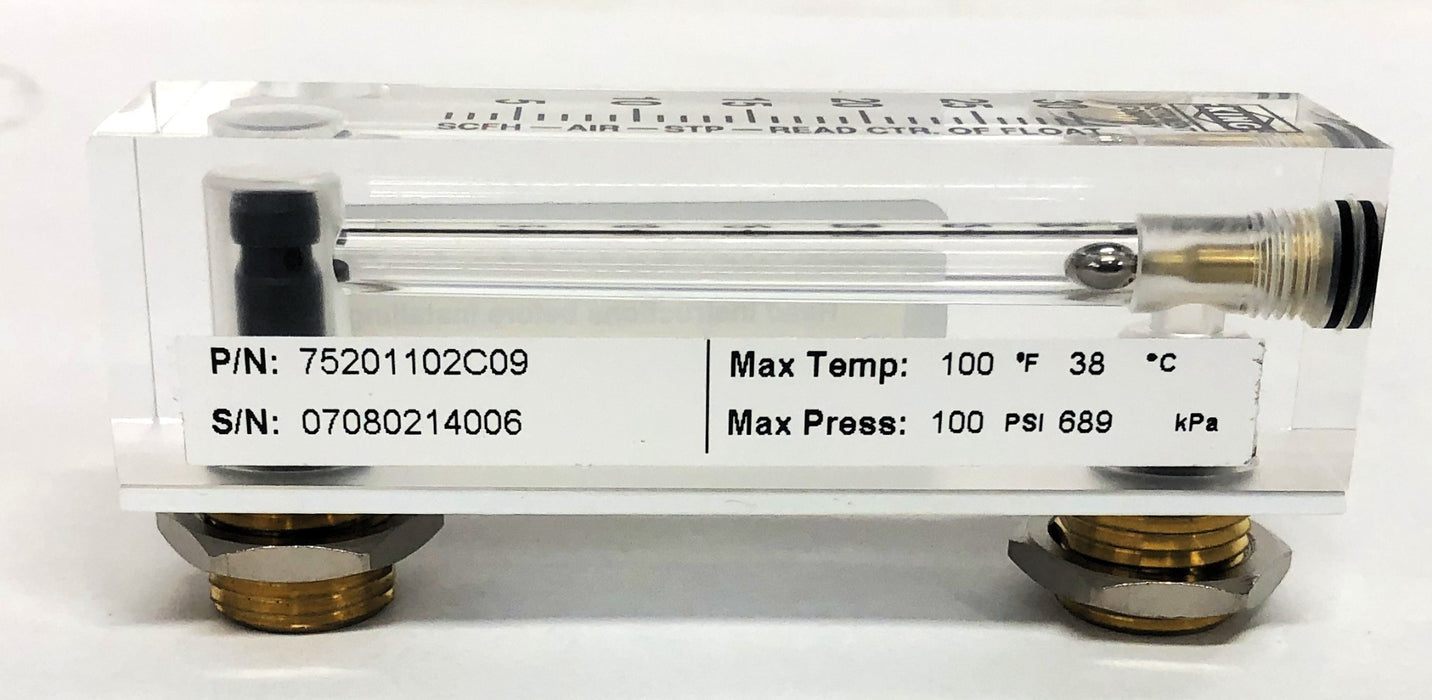 King Instrument 1/4FNPT BR EP 30 SCFH Flowmeter 75201102C09 NOS