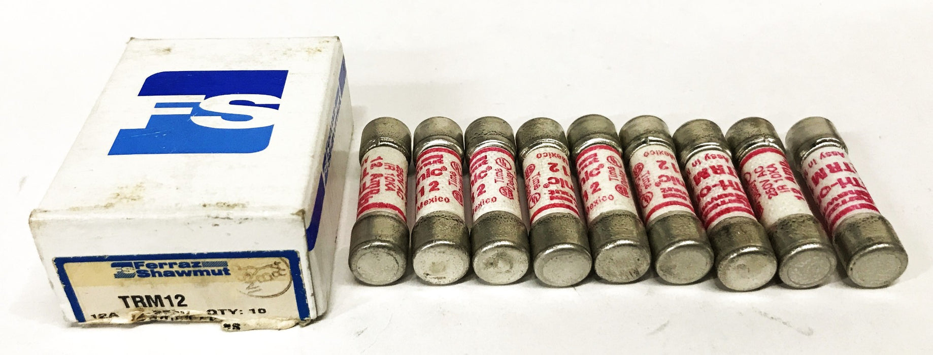Ferraz Sahwmut 12 Amp 250 Volt Fuse TRM12 [Lot of 9] NOS