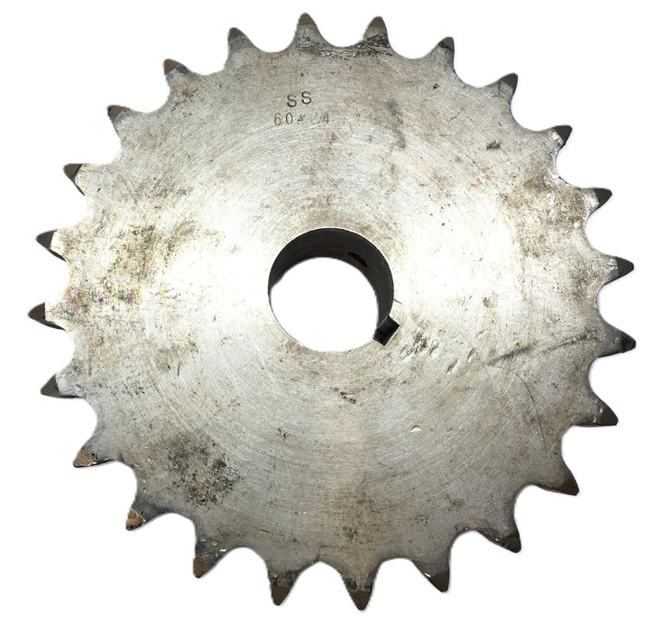 Unbranded Stainless Steel Roller Sprocket 60-24 with 1-1/4" Bore and Keyway NOS