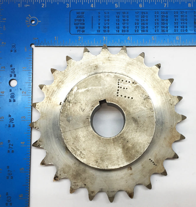 Unbranded Stainless Steel Roller Sprocket 60-24 with 1-1/4" Bore and Keyway NOS