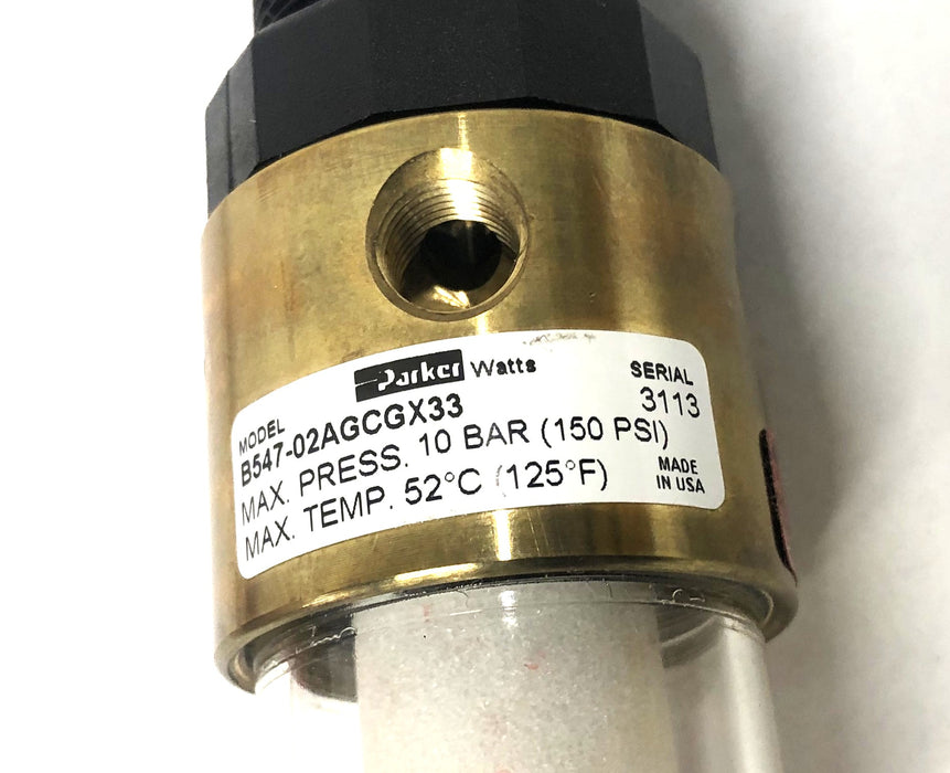 Parker 1/4 Inch Integral Filter/Regulator With Gauge B547-02AGCGX33 NOS