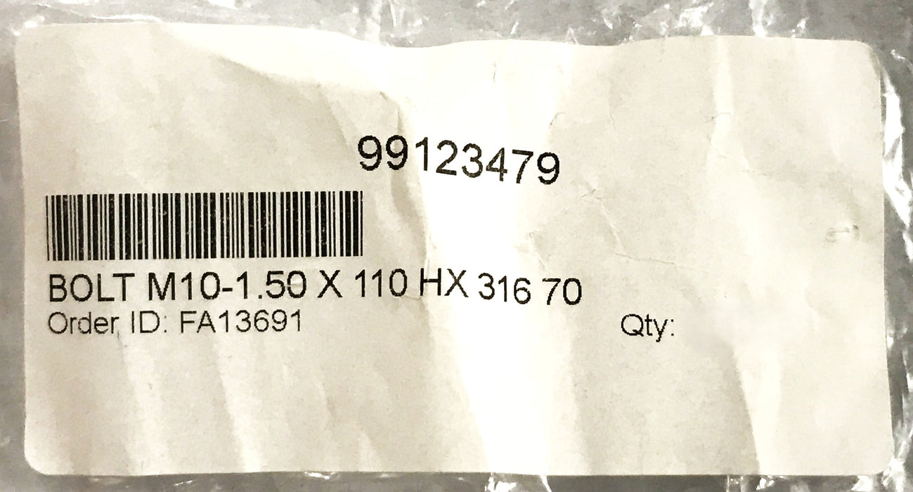 Unbranded A4-70 Hex Head Cap Screw M10-1.50 x 110mm [Lot of 10] NOS