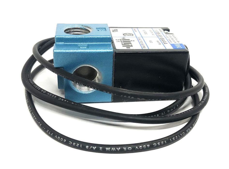 MAC 12VDC 6.0 Watts VAC To PSI 3-Way Valve 113B-551BAAA NOS