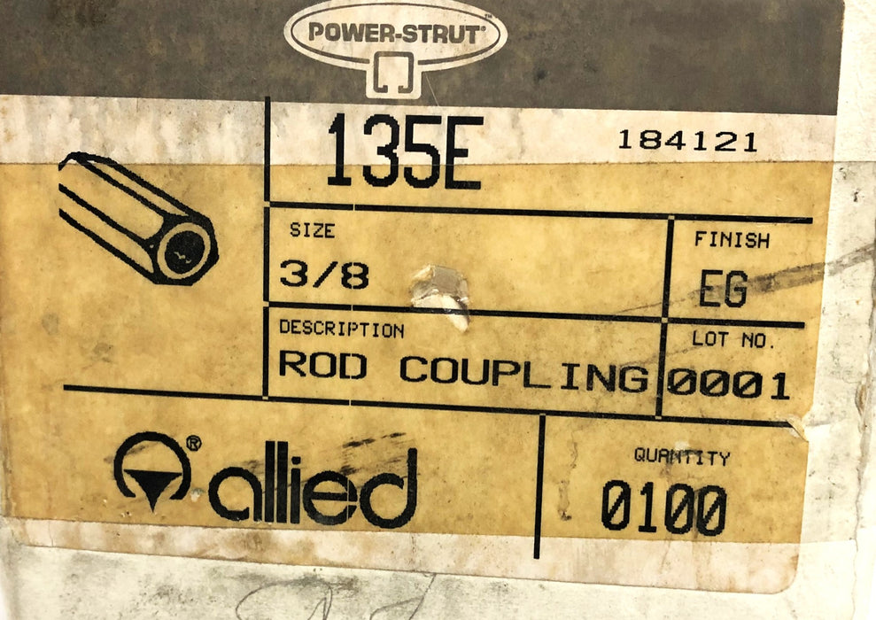 Powerstrut Allied 3/8x1-3/4 Inch Rod Coupling 135E [Lot of 60] NOS