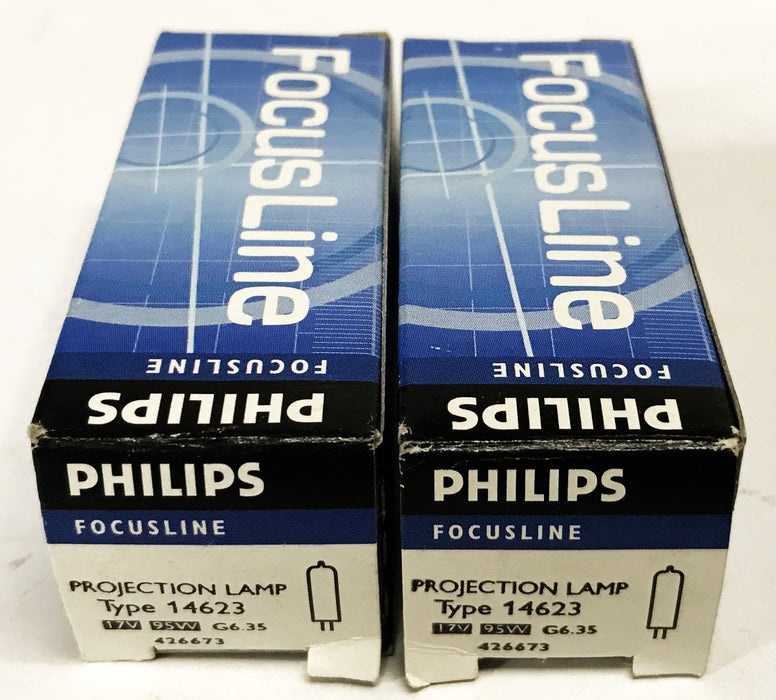 Philips 17V 95W G6.35 Projection Bulb 14623 [Lot of 2] NOS