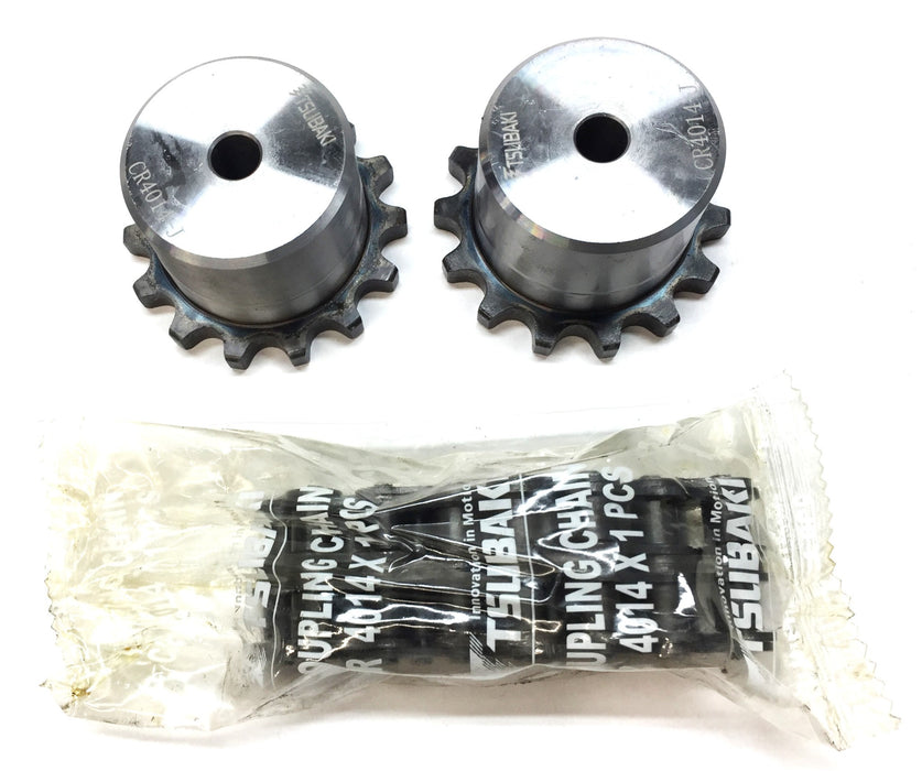 Tsubaki Coupling Roller Chain and Sprockets CR4014 NOS