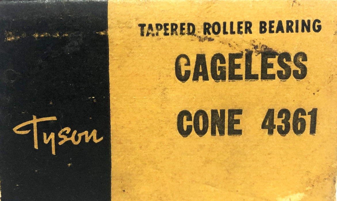 Tyson Cageless Tapered Roller Bearing 4361 NOS